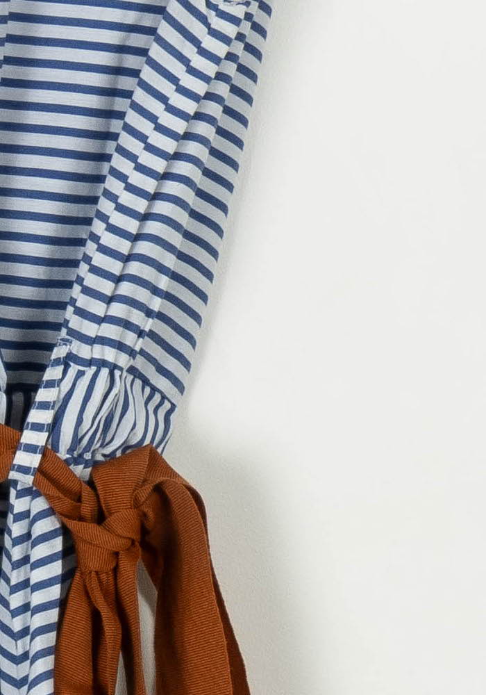 Robe Longue Bleu et Blanc - Taille S/36 de la marque La Fée Maraboutée | PARAD107945 - Vendu par Paradigme - Image 3
