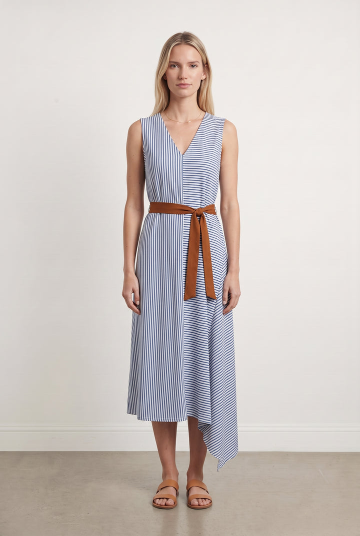 Robe Longue Bleu et Blanc - Taille S/36 de la marque La Fée Maraboutée | PARAD107945 - Vendu par Paradigme - Image 1
