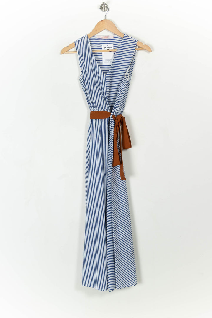 Robe Longue Bleu et Blanc - Taille S/36 de la marque La Fée Maraboutée | PARAD107945 - Vendu par Paradigme - Image 2