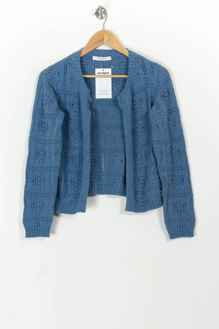 Cardigan Bleu - Taille XS/34 de la marque La Fée Maraboutée | PARAD107949 - Vendu par Paradigme - Image 2