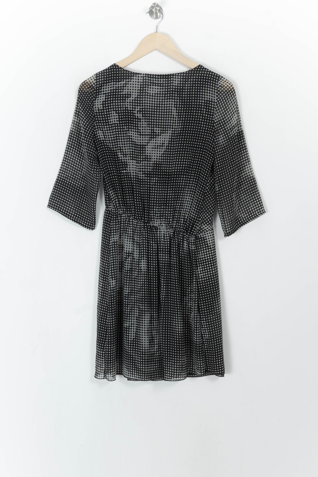 Robe Portefeuille Grise et Noire - Taille S/36 de la marque La Fée Maraboutée | PARAD107956 - Vendu par Paradigme - Image 4