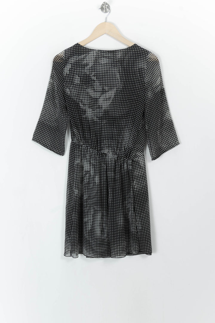 Robe Portefeuille Grise et Noire - Taille S/36 de la marque La Fée Maraboutée | PARAD107956 - Vendu par Paradigme - Image 4