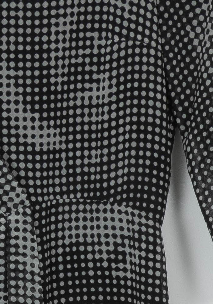 Robe Portefeuille Grise et Noire - Taille S/36 de la marque La Fée Maraboutée | PARAD107956 - Vendu par Paradigme - Image 3