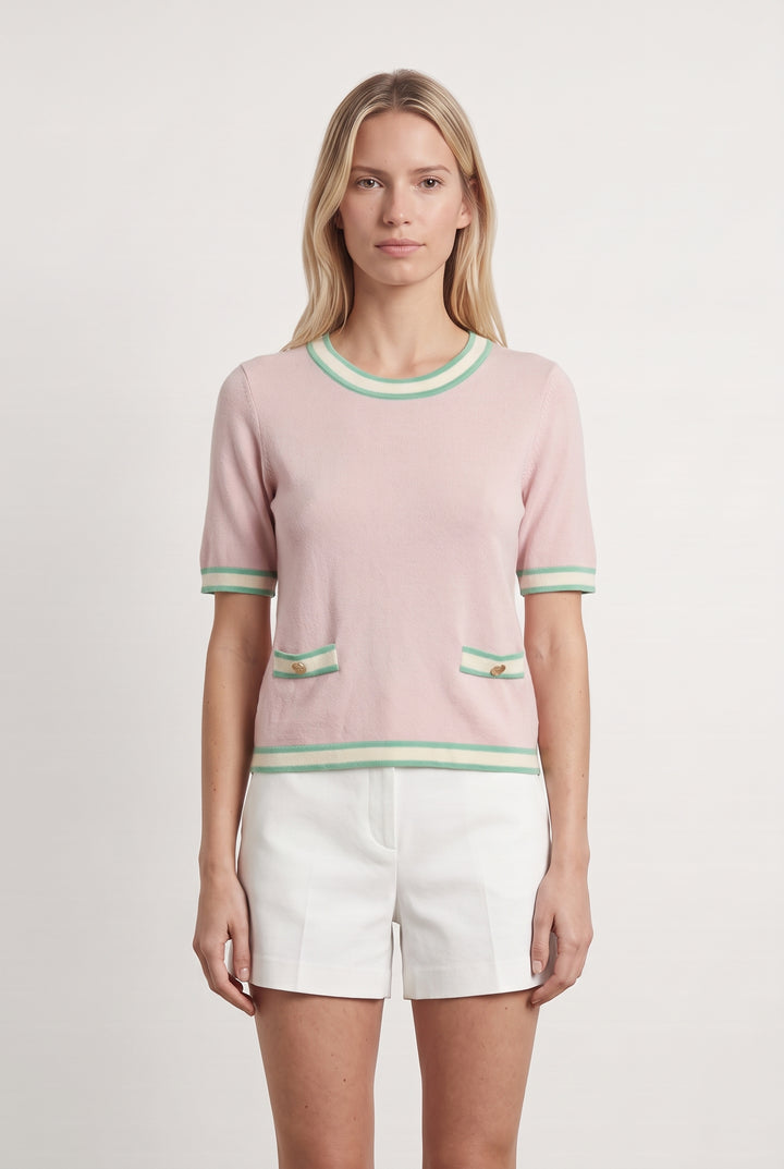 Pull Rose et Vert - Taille M/38 de la marque Weill | PARAD107966 - Vendu par Paradigme - Image 1