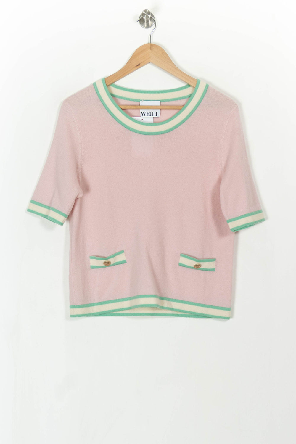 Pull Rose et Vert - Taille M/38 de la marque Weill | PARAD107966 - Vendu par Paradigme - Image 2