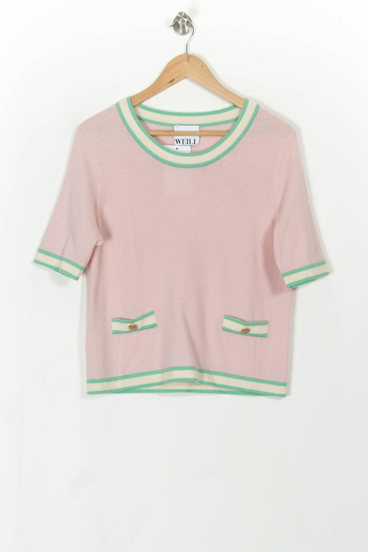 Pull Rose et Vert - Taille M/38 de la marque Weill | PARAD107966 - Vendu par Paradigme - Image 2