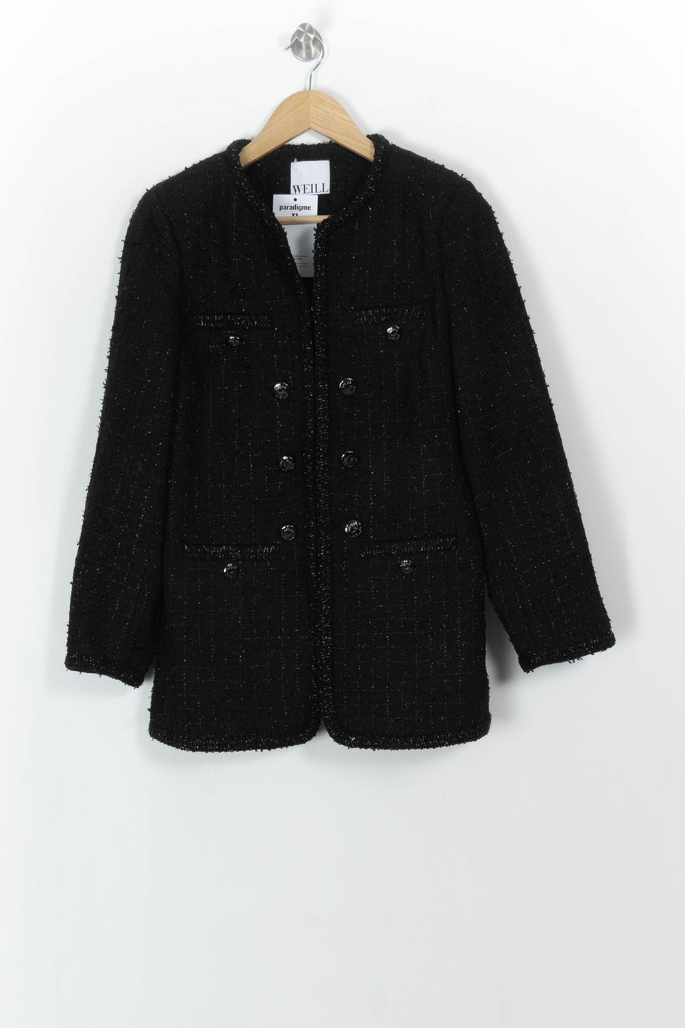 Veste En Tweed Noire - Taille M/38 de la marque Weill | PARAD107978 - Vendu par Paradigme - Image 2