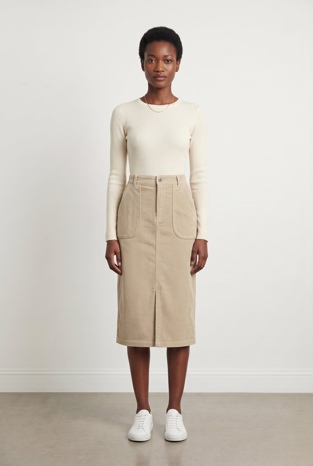 Jupe Droite Beige - Taille XS/34 de la marque Stella Forest | PARAD107982 - Vendu par Paradigme - Image 1