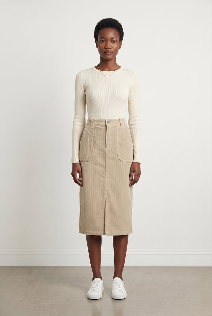 Jupe Droite Beige - Taille XS/34 de la marque Stella Forest | PARAD107982 - Vendu par Paradigme - Image 1
