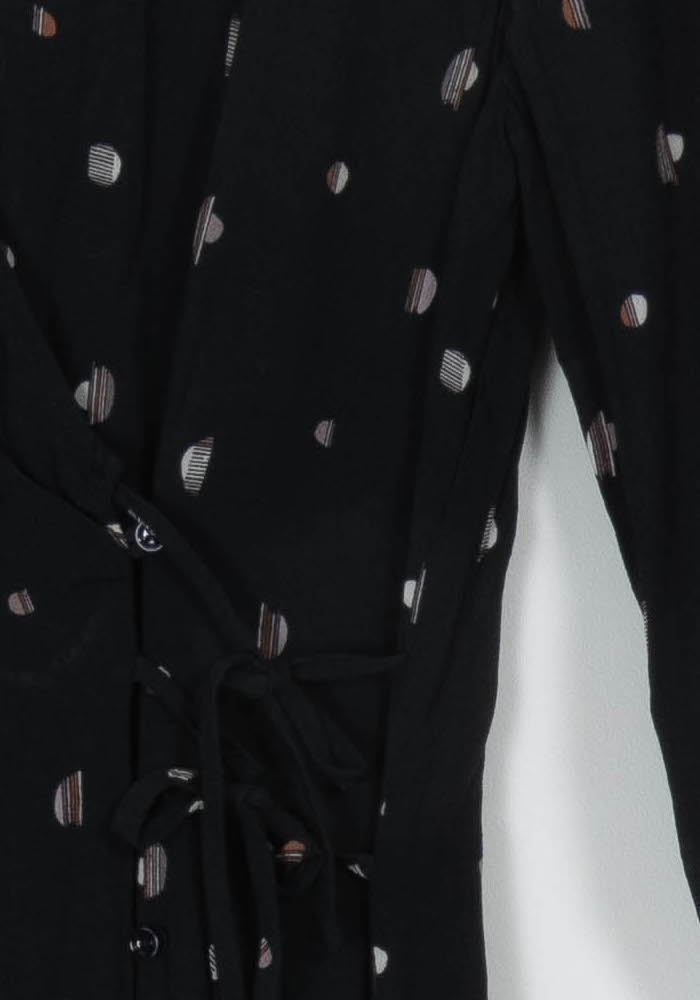Robe Portefeuille Noire et Beige - Taille XS/34 de la marque Sessùn | PARAD107987 - Vendu par Paradigme - Image 3