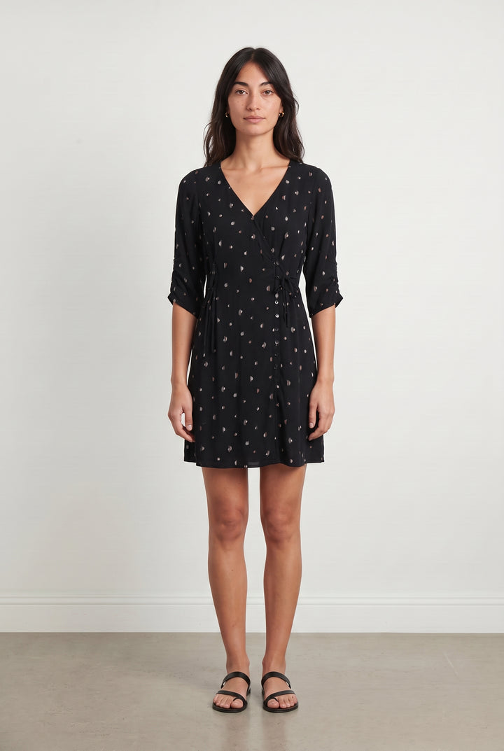 Robe Portefeuille Noire et Beige - Taille XS/34 de la marque Sessùn | PARAD107987 - Vendu par Paradigme - Image 1