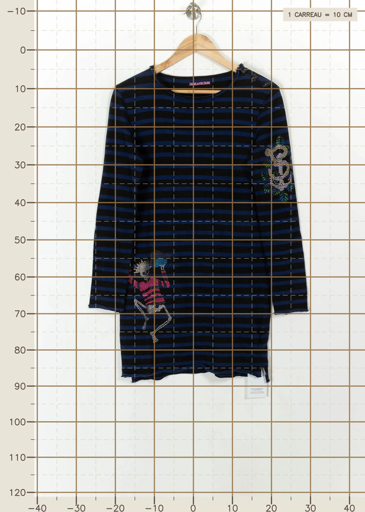 Robe Courte Noire et Bleue - Taille M/38 de la marque Zadig&Voltaire | PARAD107999 - Vendu par Paradigme - Image 4