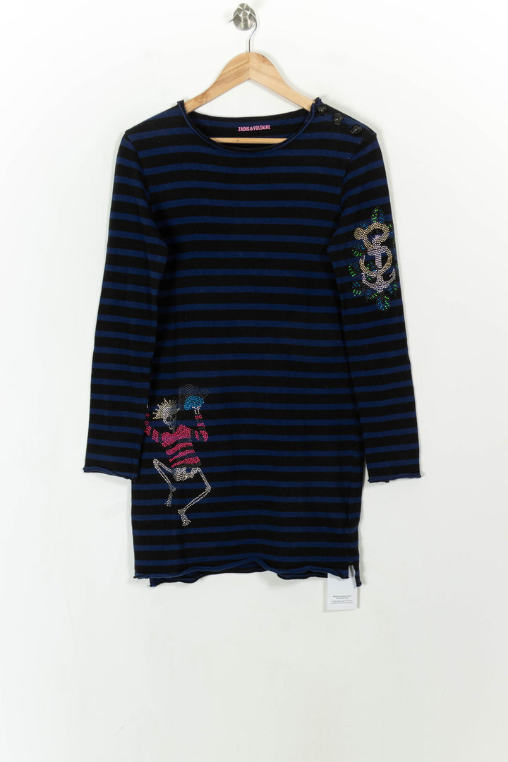 Robe Courte Noire et Bleue - Taille M/38 de la marque Zadig&Voltaire | PARAD107999 - Vendu par Paradigme - Image 2