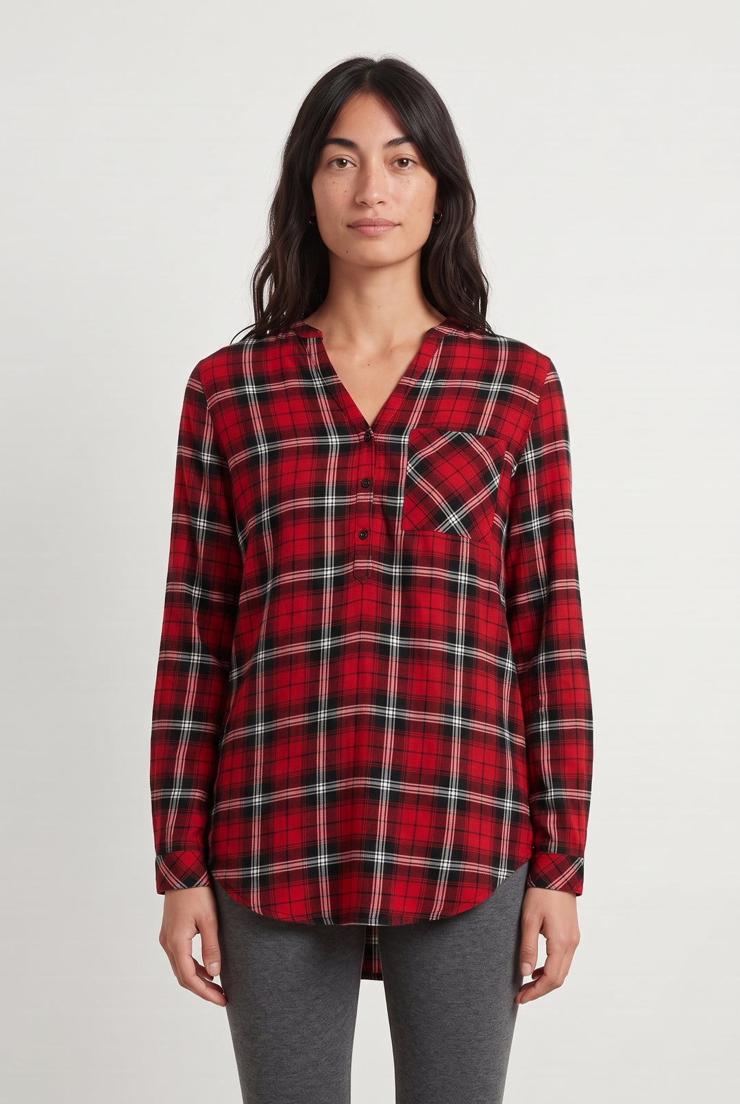 Chemise à Carreaux Bordeaux et Noire - Taille M/38 de la marque Caroll | PARAD108001 - Vendu par Paradigme - Image 1