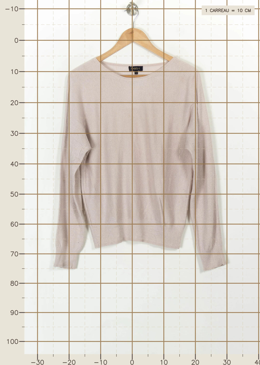 Pull Rose - Taille L/40 de la marque Caroll | PARAD108003 - Vendu par Paradigme - Image 4