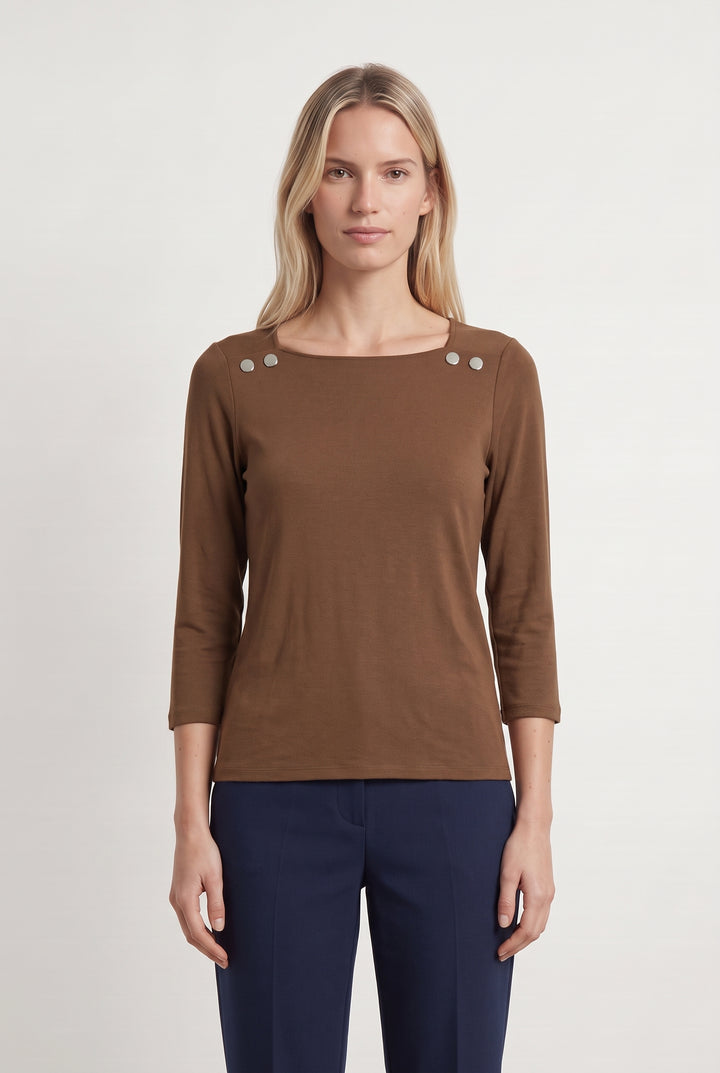Tee-shirt Marron - Taille S/36 de la marque Caroll | PARAD108004 - Vendu par Paradigme - Image 1