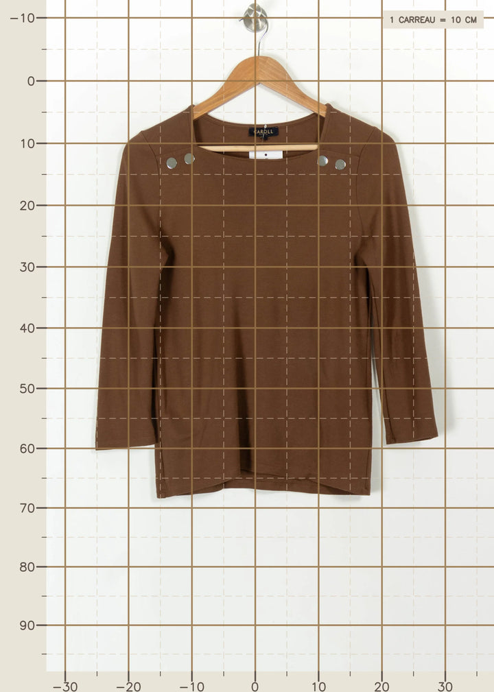 Tee-shirt Marron - Taille S/36 de la marque Caroll | PARAD108004 - Vendu par Paradigme - Image 4