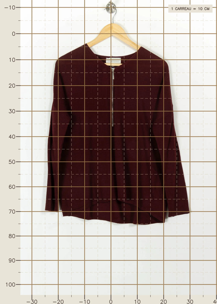 Blouse Bordeaux - Taille S/36 de la marque Sud express | PARAD108006 - Vendu par Paradigme - Image 4
