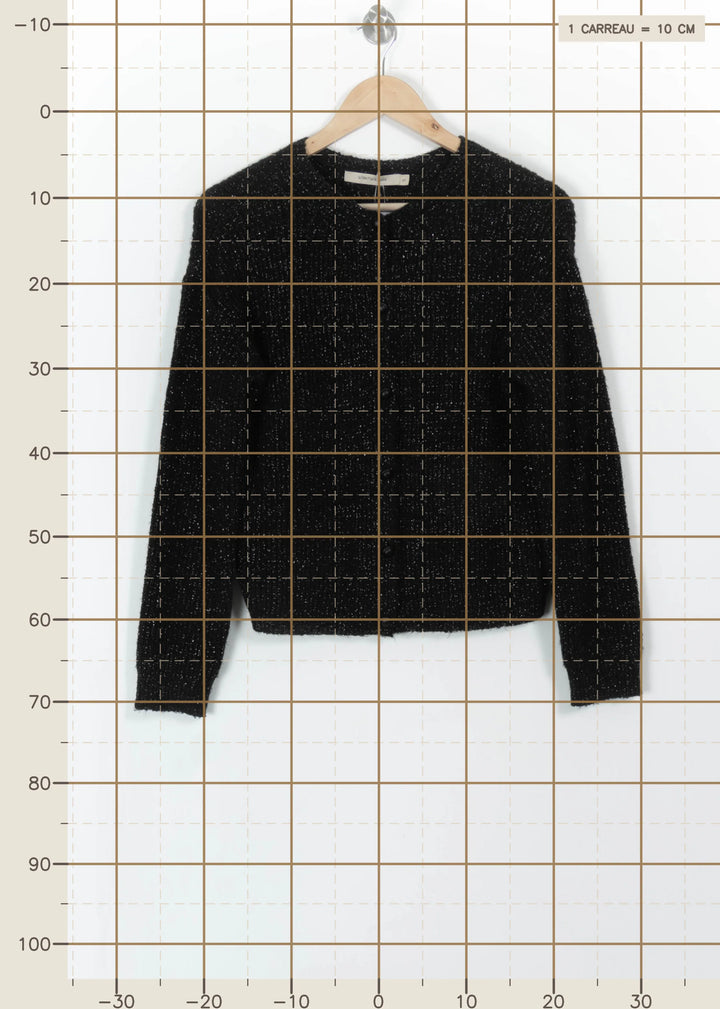 Cardigan Noir - Taille S/36 de la marque La Fée Maraboutée | PARAD108017 - Vendu par Paradigme - Image 4