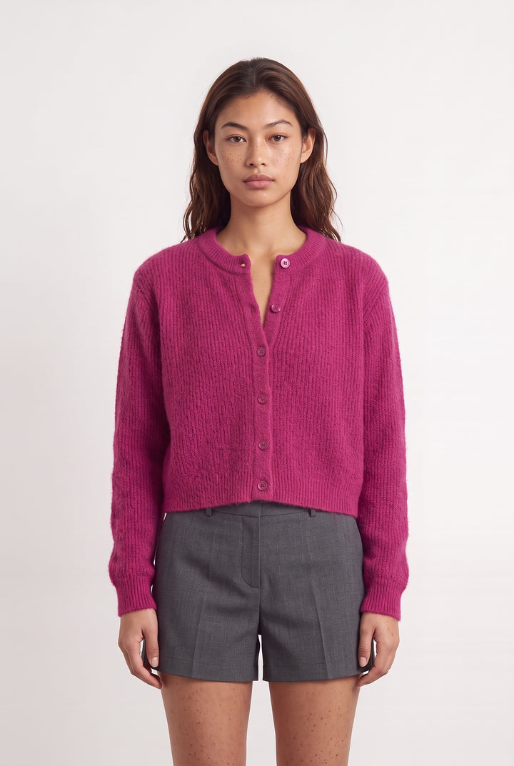 Cardigan Rose - Taille S/36 de la marque La Fée Maraboutée | PARAD108018 - Vendu par Paradigme - Image 1