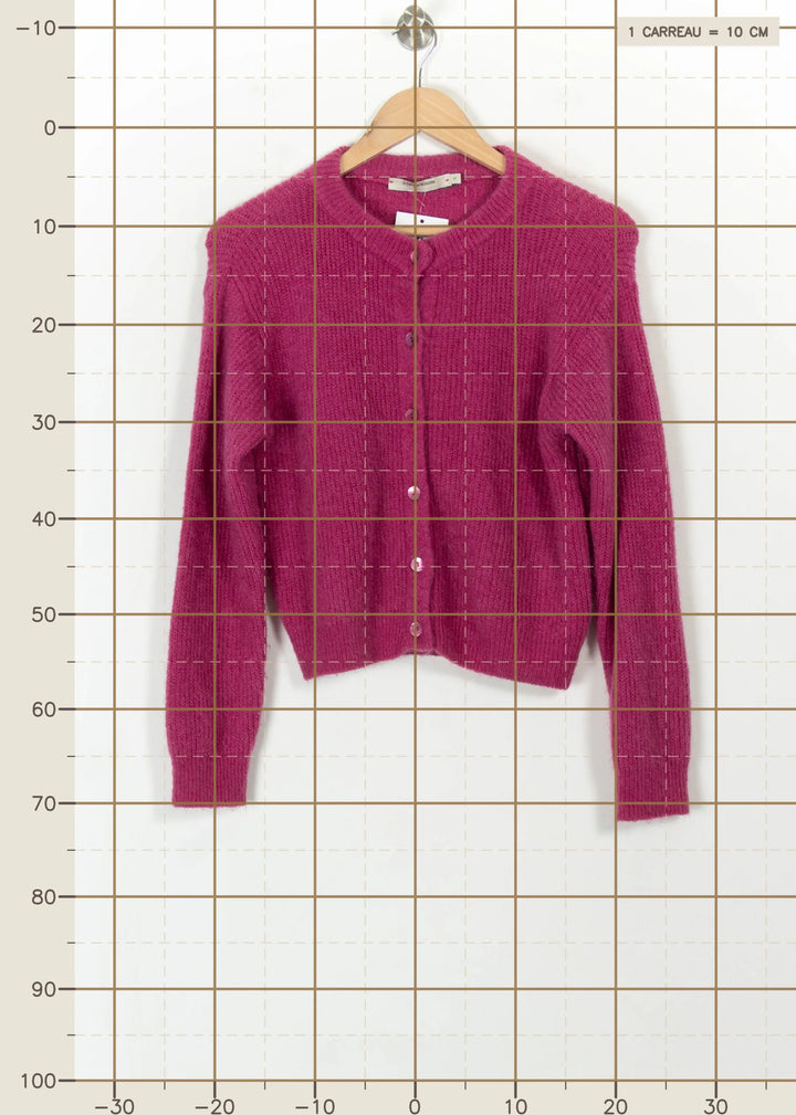 Cardigan Rose - Taille S/36 de la marque La Fée Maraboutée | PARAD108018 - Vendu par Paradigme - Image 4