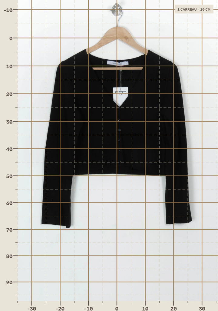 Cardigan Noir - Taille S/36 de la marque La Fée Maraboutée | PARAD108019 - Vendu par Paradigme - Image 4