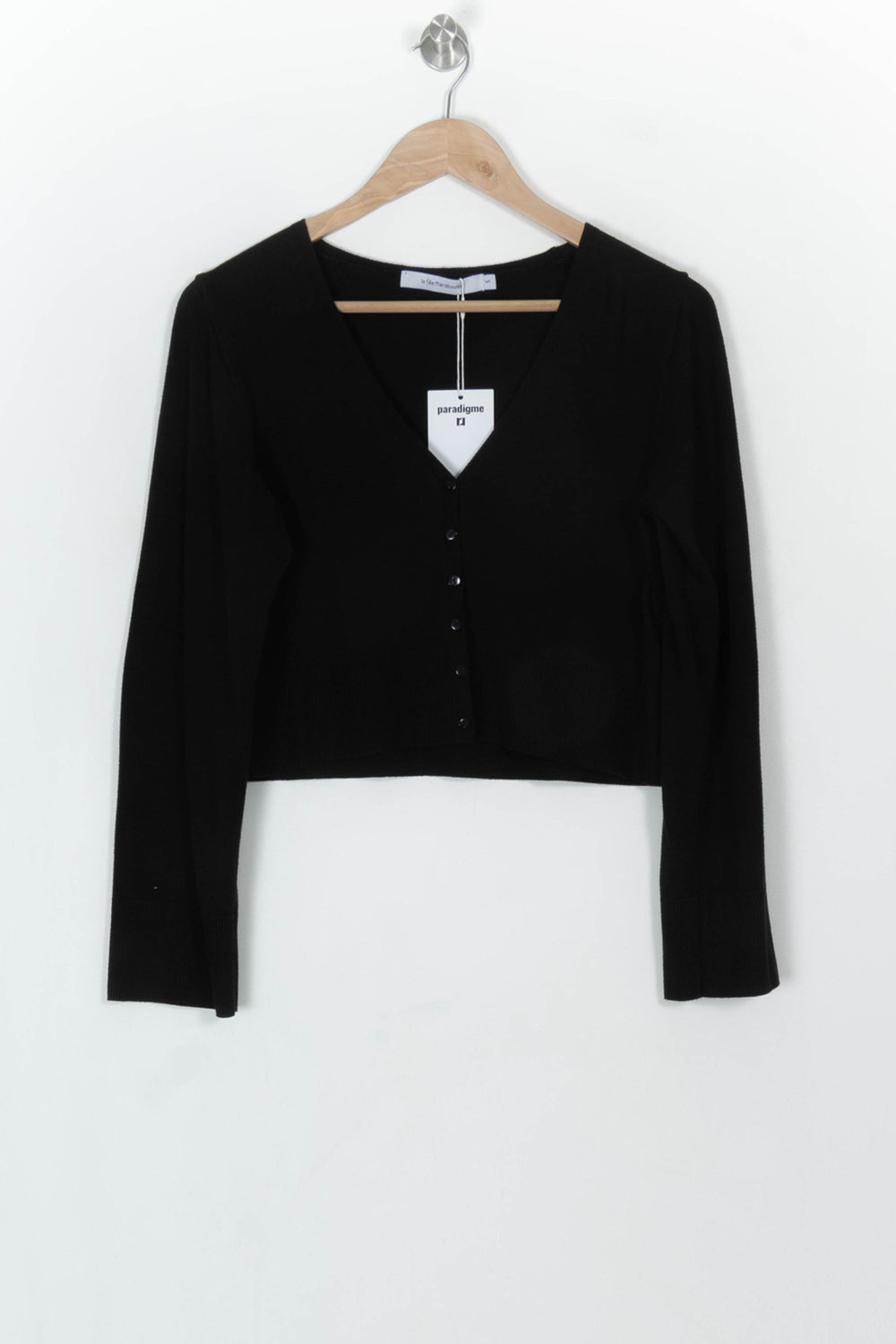 Cardigan Noir - Taille S/36 de la marque La Fée Maraboutée | PARAD108019 - Vendu par Paradigme - Image 2