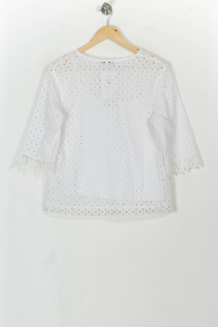 Blouse Brodée Blanche - Taille L/40 de la marque Gerard Darel | PARAD108078 - Vendu par Paradigme - Image 4