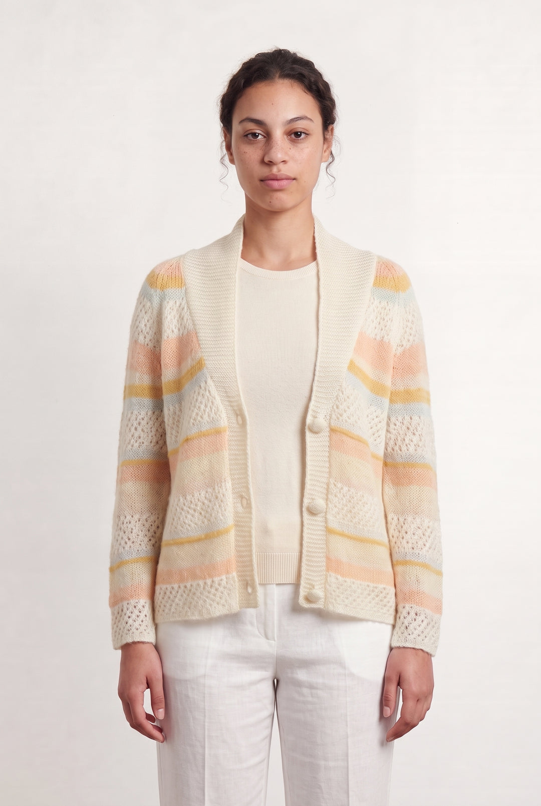 Cardigan Écru et Jaune - Taille L/40 de la marque Des petits hauts | PARAD108088 - Vendu par Paradigme - Image 1