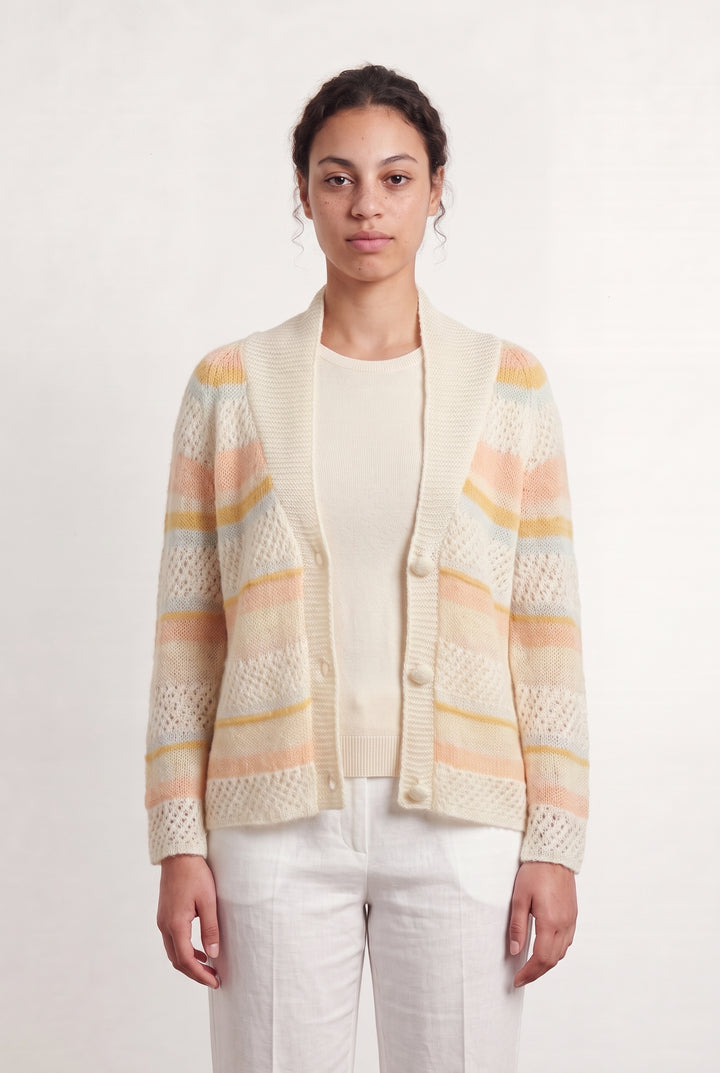 Cardigan Écru et Jaune - Taille L/40 de la marque Des petits hauts | PARAD108088 - Vendu par Paradigme - Image 1