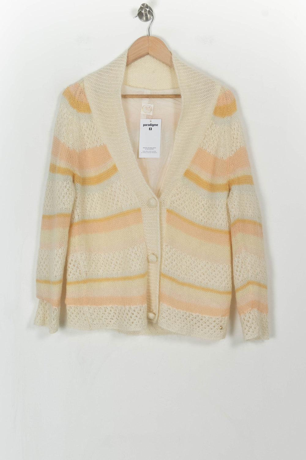 Cardigan Écru et Jaune - Taille L/40 de la marque Des petits hauts | PARAD108088 - Vendu par Paradigme - Image 2