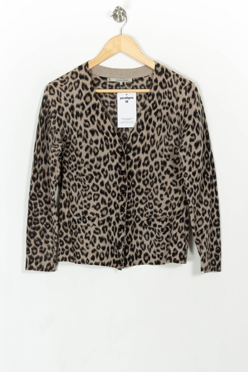 Cardigan Beige et Noir - Taille L/40 de la marque Gerard Darel | PARAD108090 - Vendu par Paradigme - Image 2