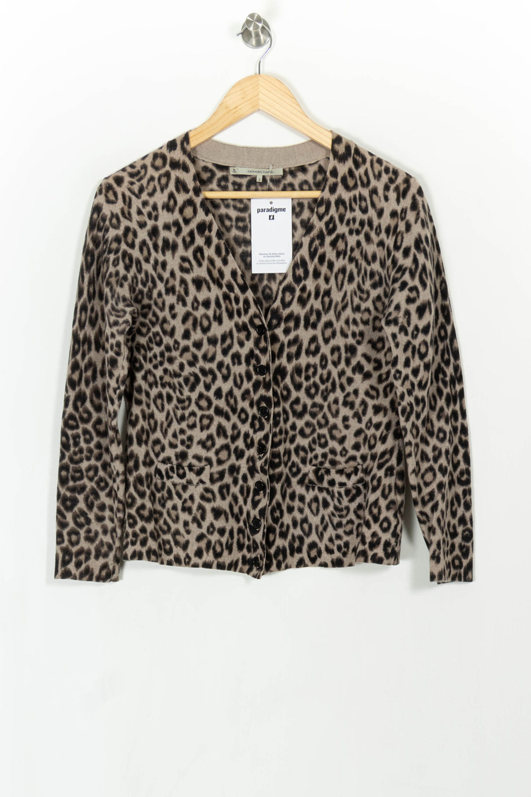 Cardigan Beige et Noir - Taille L/40 de la marque Gerard Darel | PARAD108090 - Vendu par Paradigme - Image 2