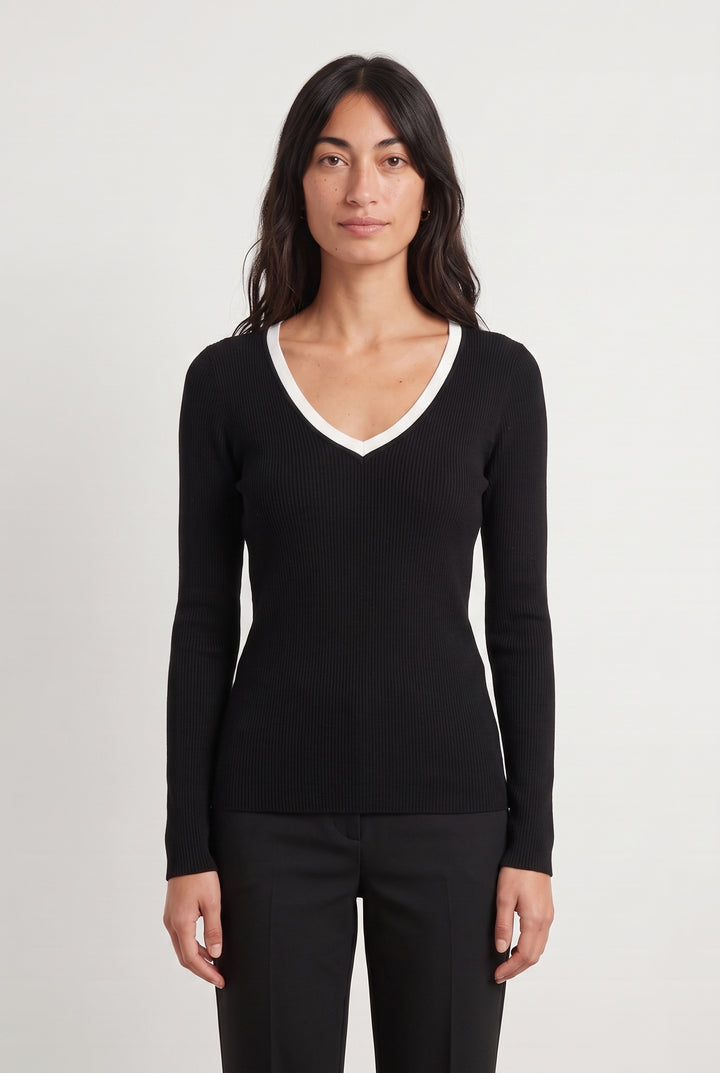 Pull Noir et Blanc - Taille S/36 de la marque Kookai | PARAD108103 - Vendu par Paradigme - Image 1