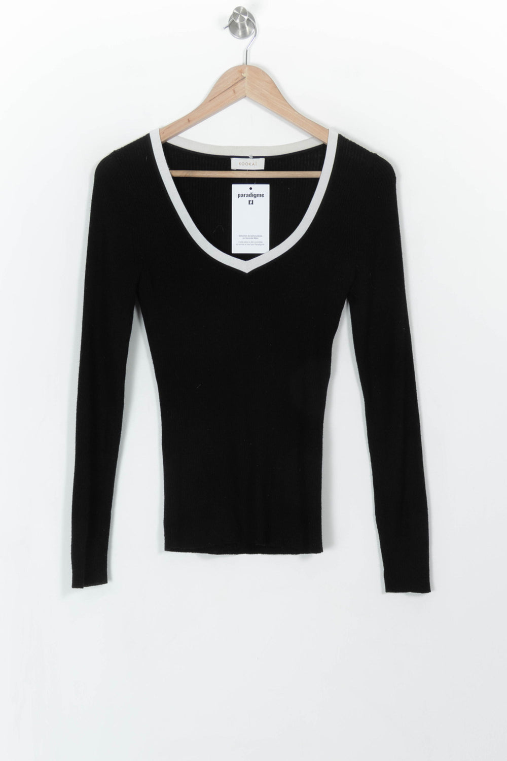 Pull Noir et Blanc - Taille S/36 de la marque Kookai | PARAD108103 - Vendu par Paradigme - Image 2