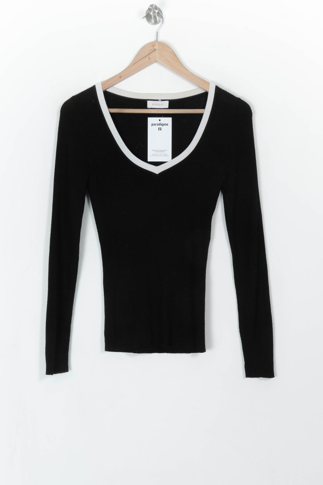 Pull Noir et Blanc - Taille S/36 de la marque Kookai | PARAD108103 - Vendu par Paradigme - Image 2