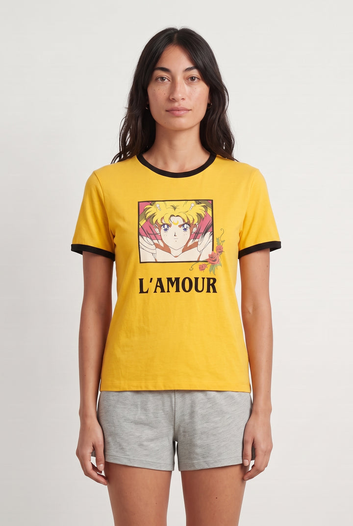 Tee-shirt Jaune et Noir - Taille S/36 de la marque Maje | PARAD108109 - Vendu par Paradigme - Image 1