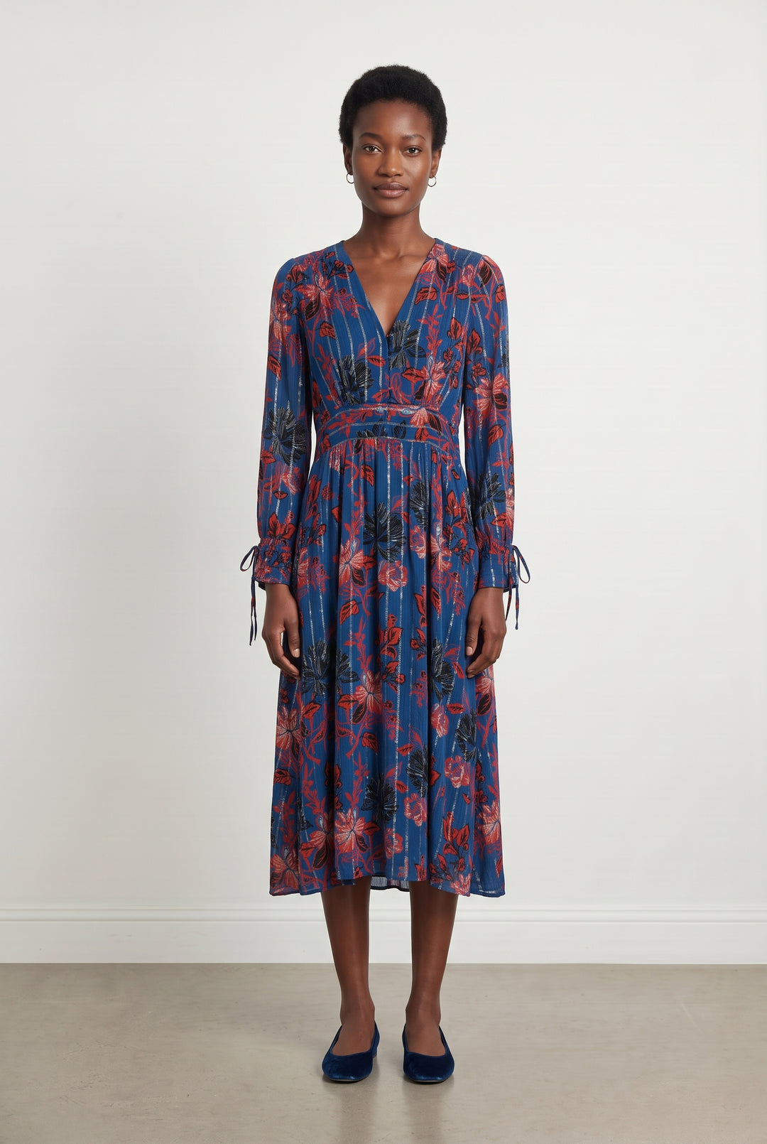 Robe Longue Bleue et Rouge - Taille XS/34 de la marque Sud express | PARAD108115 - Vendu par Paradigme - Image 1