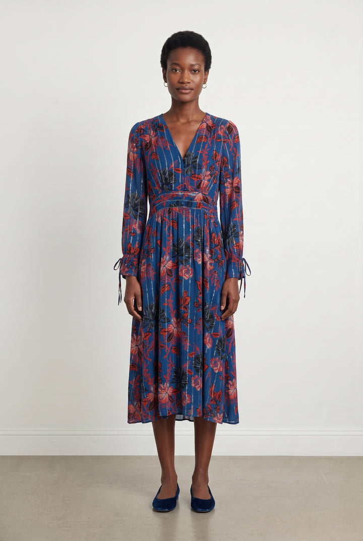 Robe Longue Bleue et Rouge - Taille XS/34 de la marque Sud express | PARAD108115 - Vendu par Paradigme - Image 1