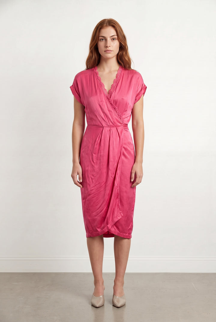 Robe Portefeuille Rose - Taille M/38 de la marque Suncoo | PARAD108135 - Vendu par Paradigme - Image 1