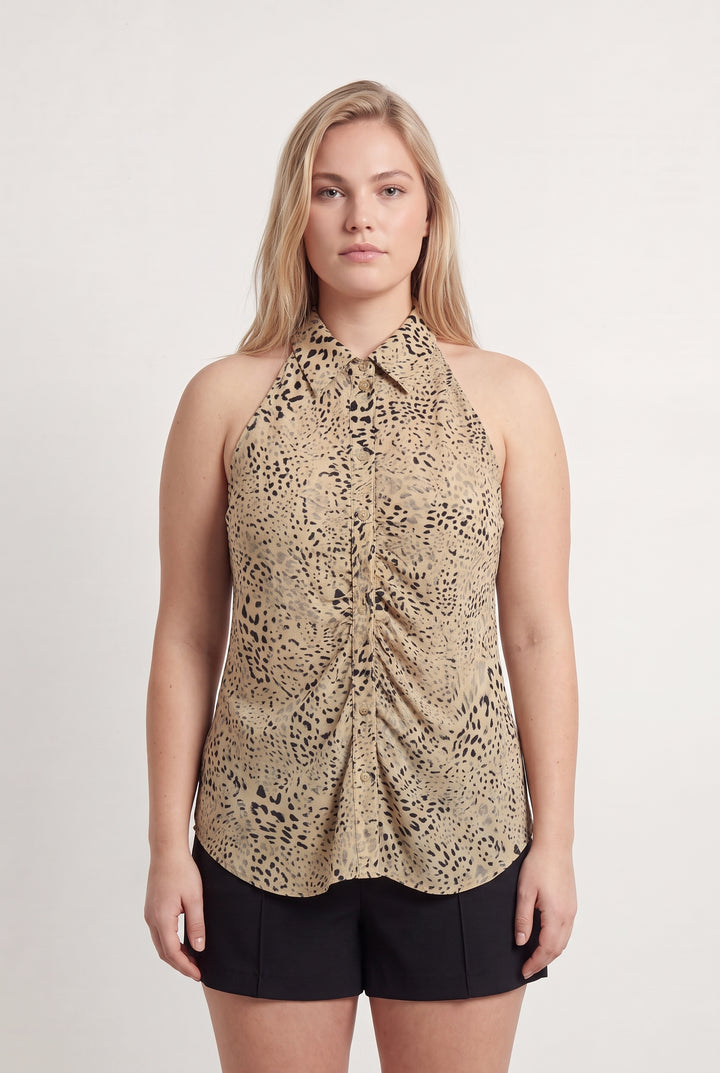 Blouse Sans Manches Beige et Noir - Taille XXL/44 de la marque ZAPA | PARAD108140 - Vendu par Paradigme - Image 1