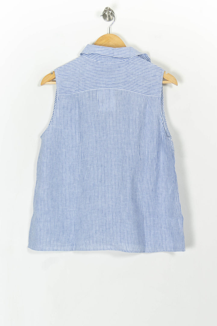 Blouse Sans Manches Bleu et Blanc - Taille XL/42 de la marque Caroll | PARAD108142 - Vendu par Paradigme - Image 4