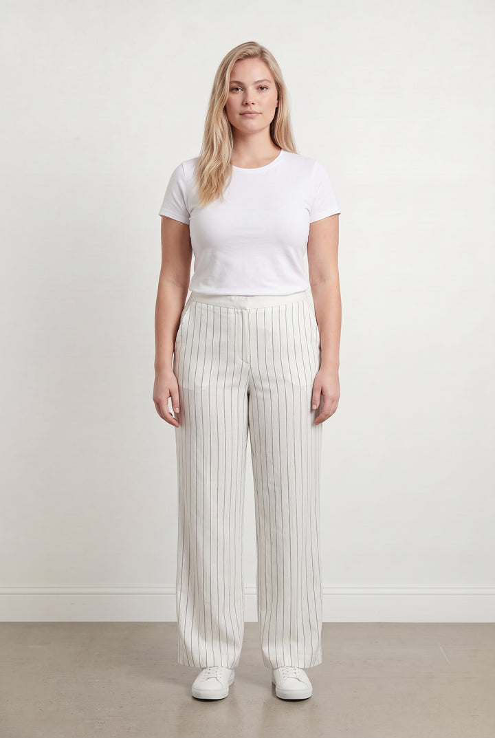 Pantalon Rayé Blanc et Noir - Taille XL/42 de la marque Maison 123 | PARAD108161 - Vendu par Paradigme - Image 1