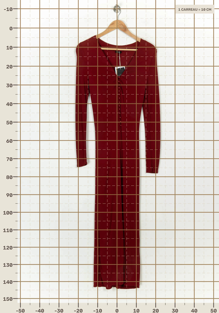 Robe Longue Bordeaux - Taille M/38 de la marque Joseph | PARAD108162 - Vendu par Paradigme - Image 4