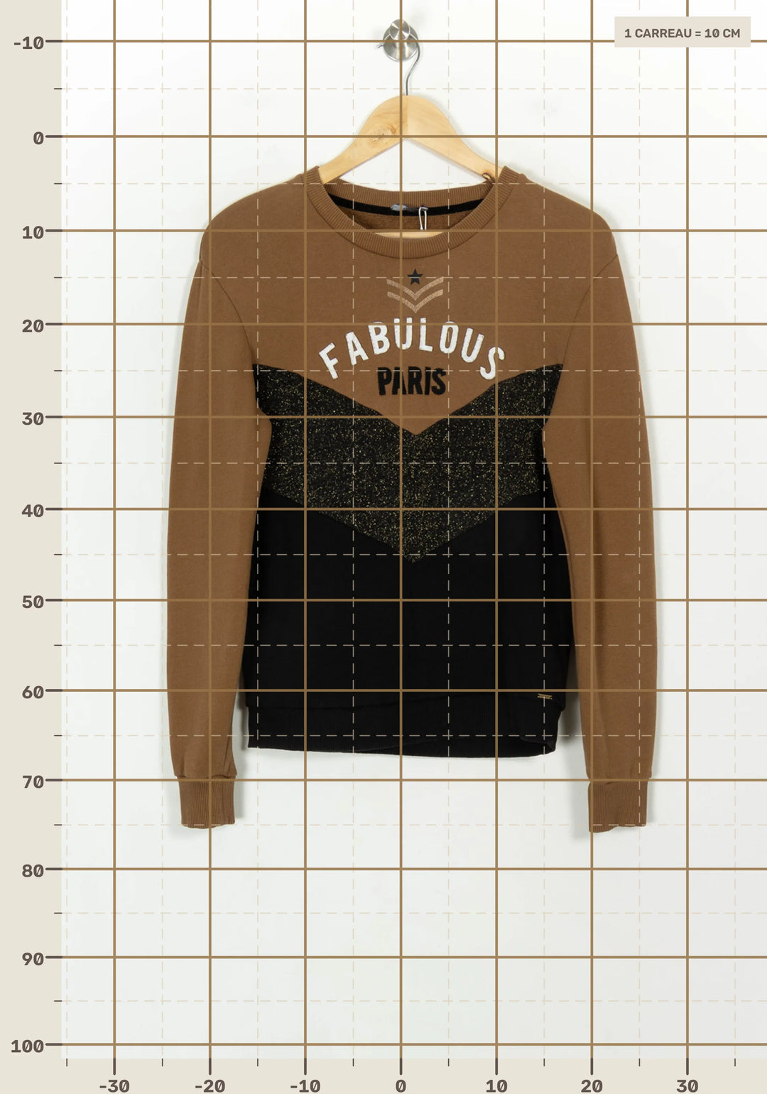 Sweatshirt Marron et Noir - Taille S/36 de la marque IKKS | PARAD108175 - Vendu par Paradigme - Image 4