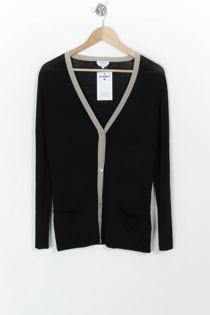Cardigan Noir et Beige - Taille S/36 de la marque Max Mara | PARAD108176 - Vendu par Paradigme - Image 2