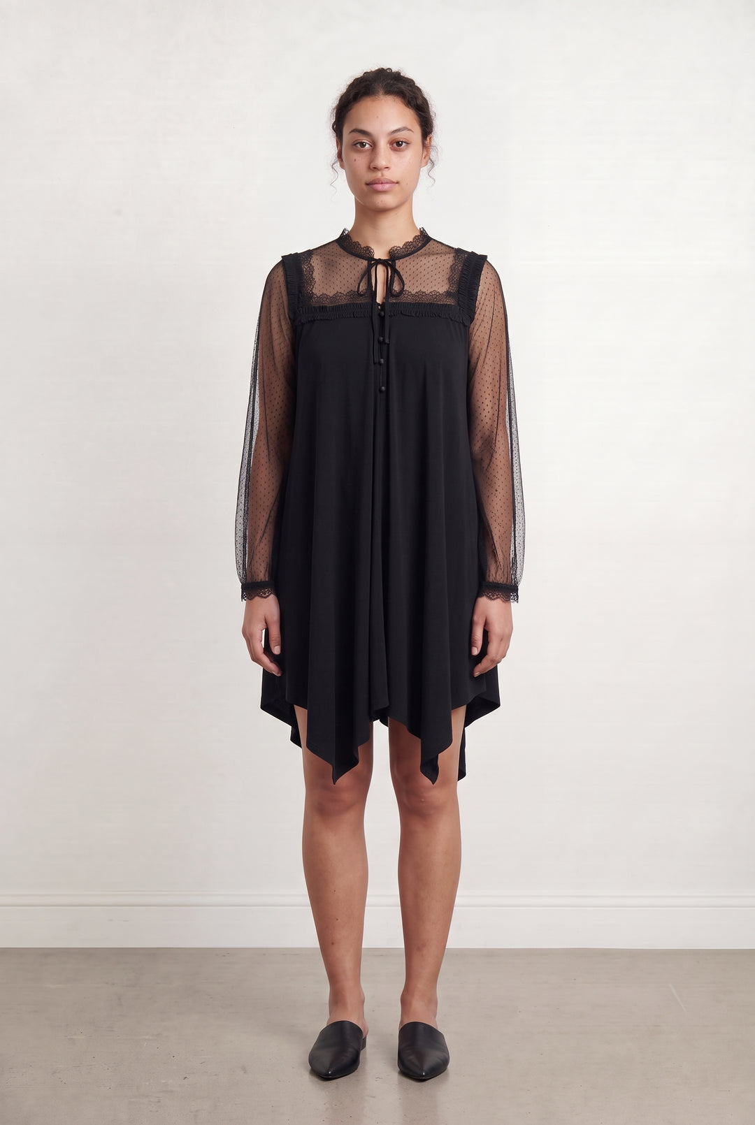 Robe Midi Noire - Taille L/40 de la marque Indies | PARAD108178 - Vendu par Paradigme - Image 1