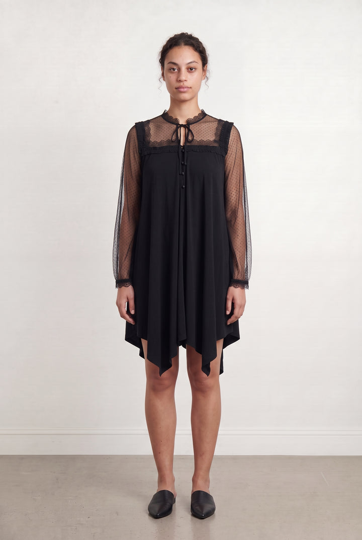 Robe Midi Noire - Taille L/40 de la marque Indies | PARAD108178 - Vendu par Paradigme - Image 1