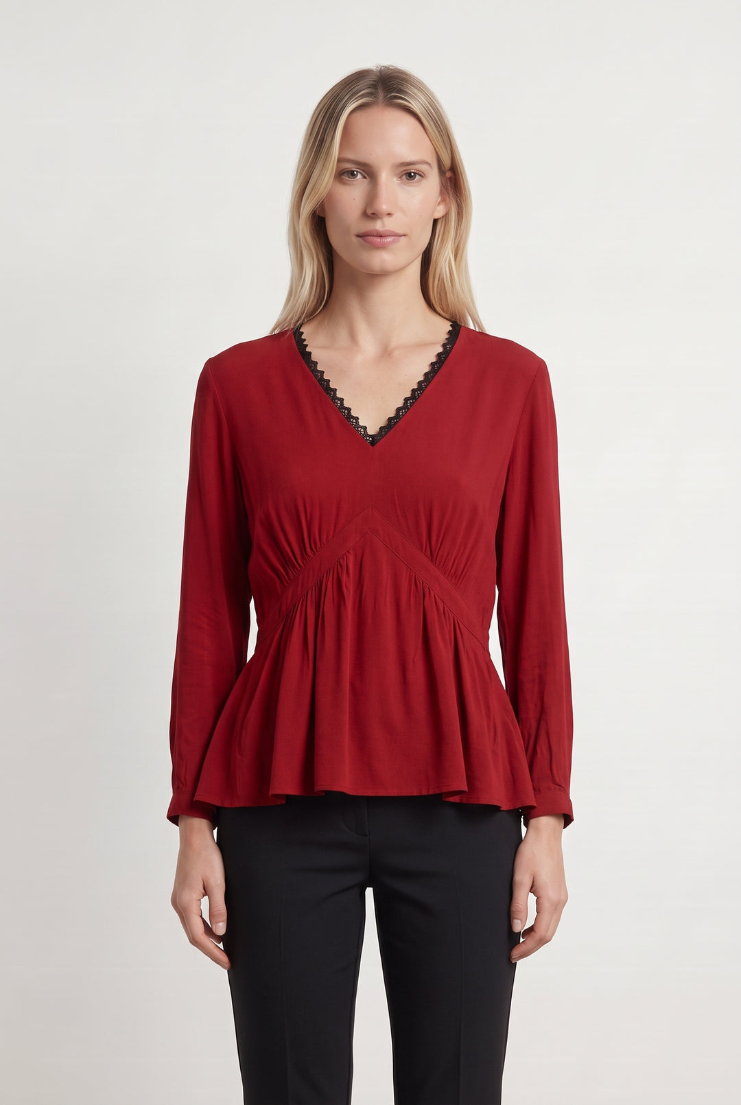 Blouse Rouge - Taille S/36 de la marque IKKS | PARAD108179 - Vendu par Paradigme - Image 1