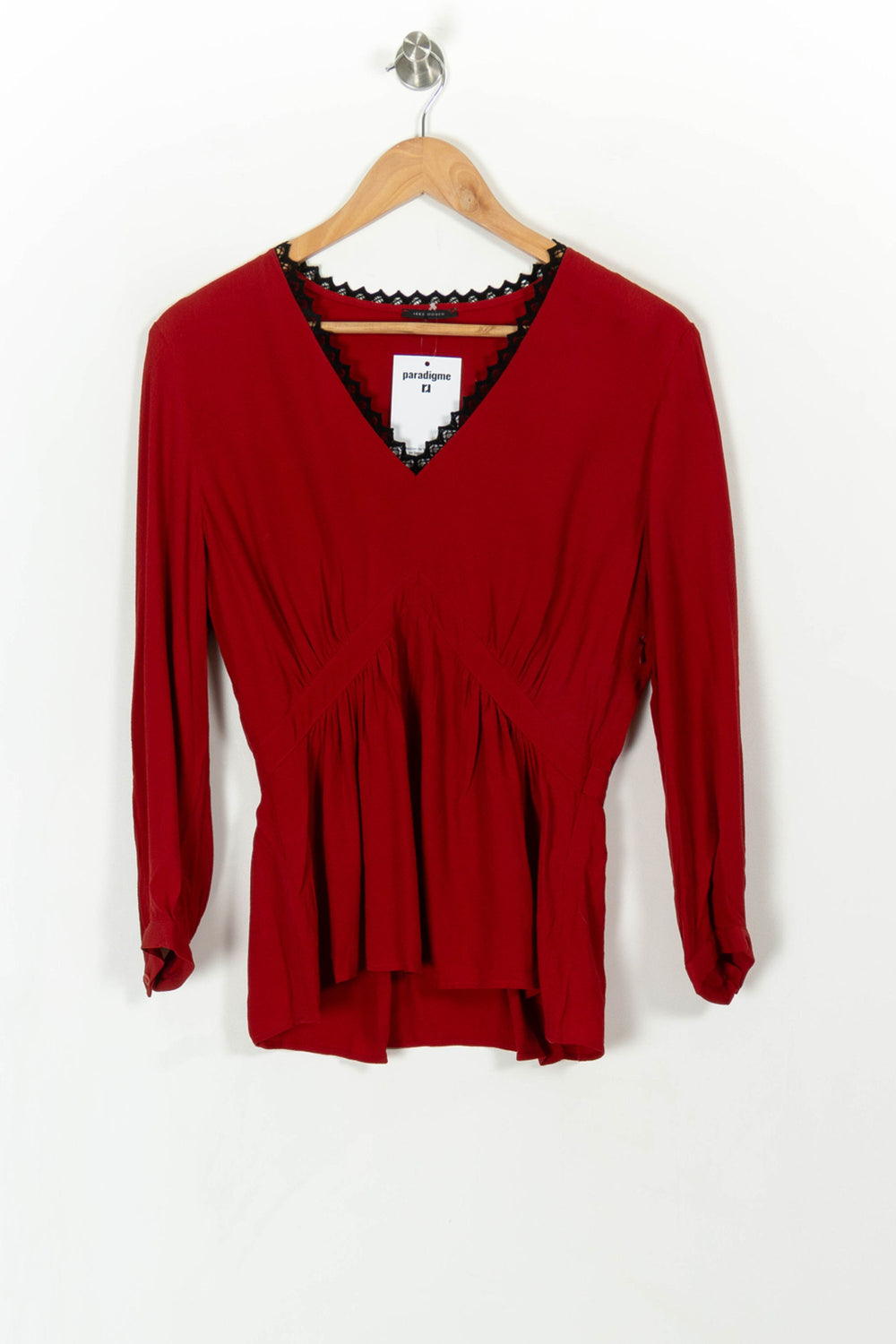 Blouse Rouge - Taille S/36 de la marque IKKS | PARAD108179 - Vendu par Paradigme - Image 2